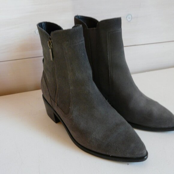 Ladies Cole Haan Grand OS Zip Boots 7 B Gray Suede Ankle Boots - Picture 13 of 13